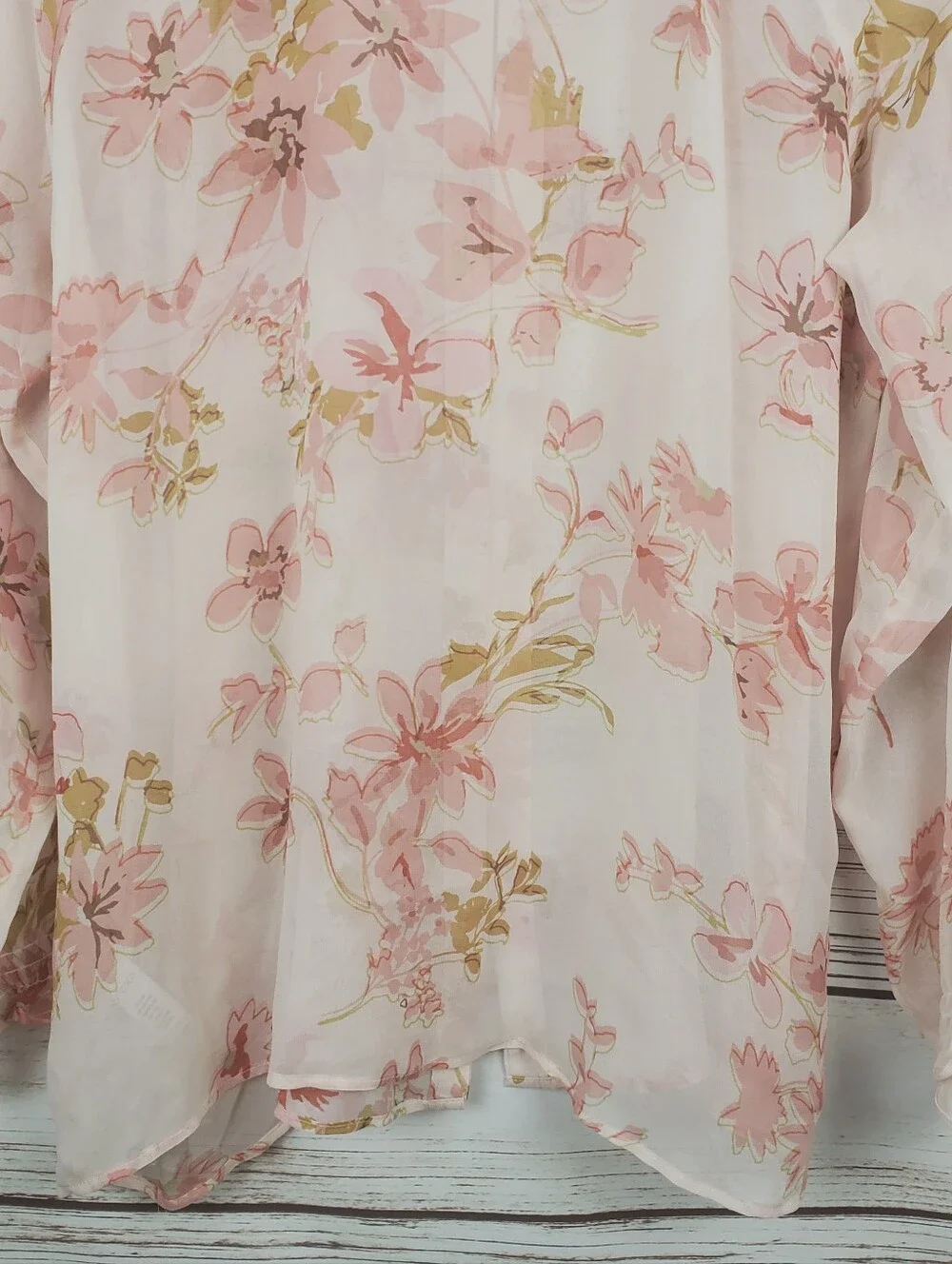 NWT Spartina 449 Womens Large 100% Silk Floral Sleer Button Down Blouse Top - Picture 11 of 11